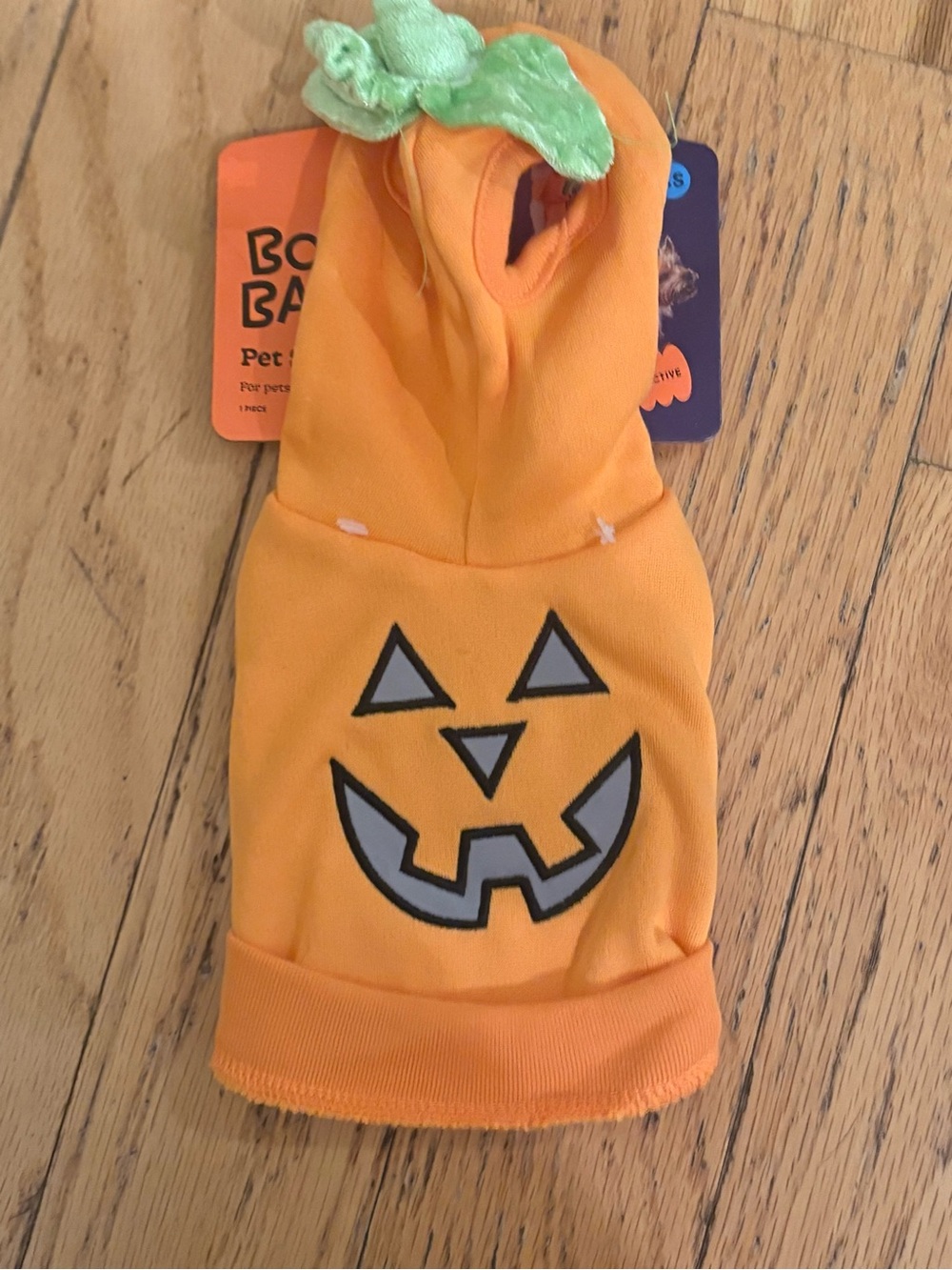 XS-Pumpkin Pet Costume Hoodie - Orange - pumpkin-NWT! Free gift!